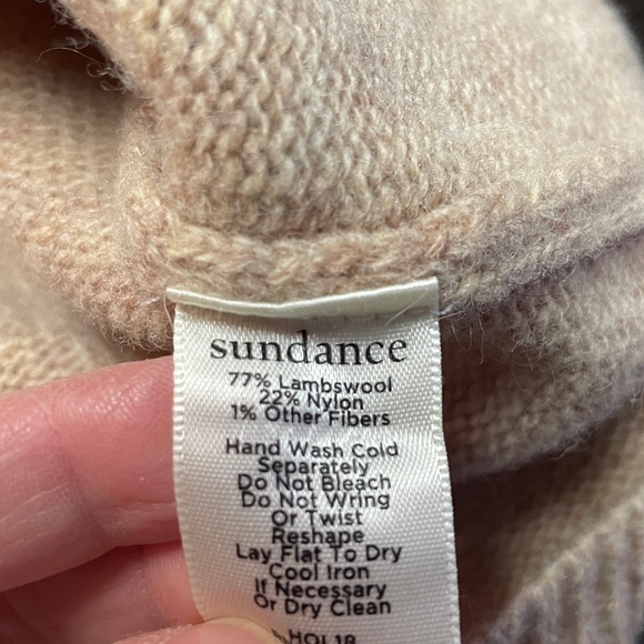 Sundance Sophie Lambswool Fair Isle Button Down Sweater Tan/Blue Size XL. - Picture 6 of 9